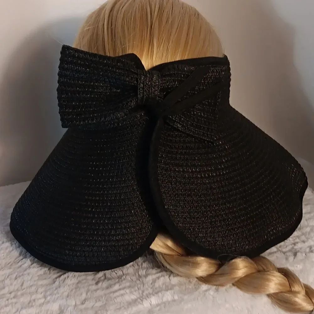 Black Packable Women's Sun Hat - Picture 3 of 8